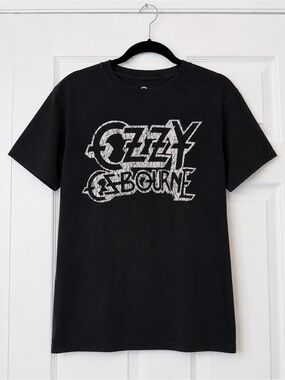 Ozzy Osbourne Distressed Logo Graphic T-Shirt Black Size Small